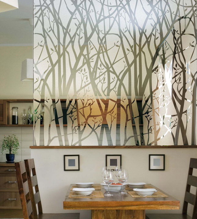 Decorative film, transp. white autumn forest