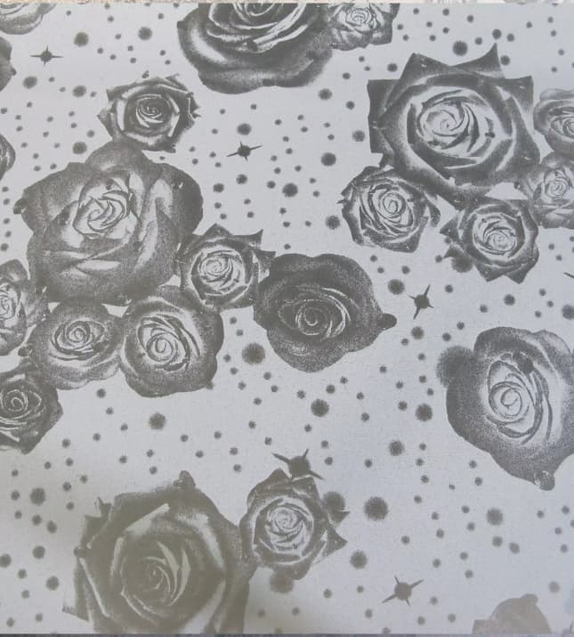 Privacy film, roses frosted