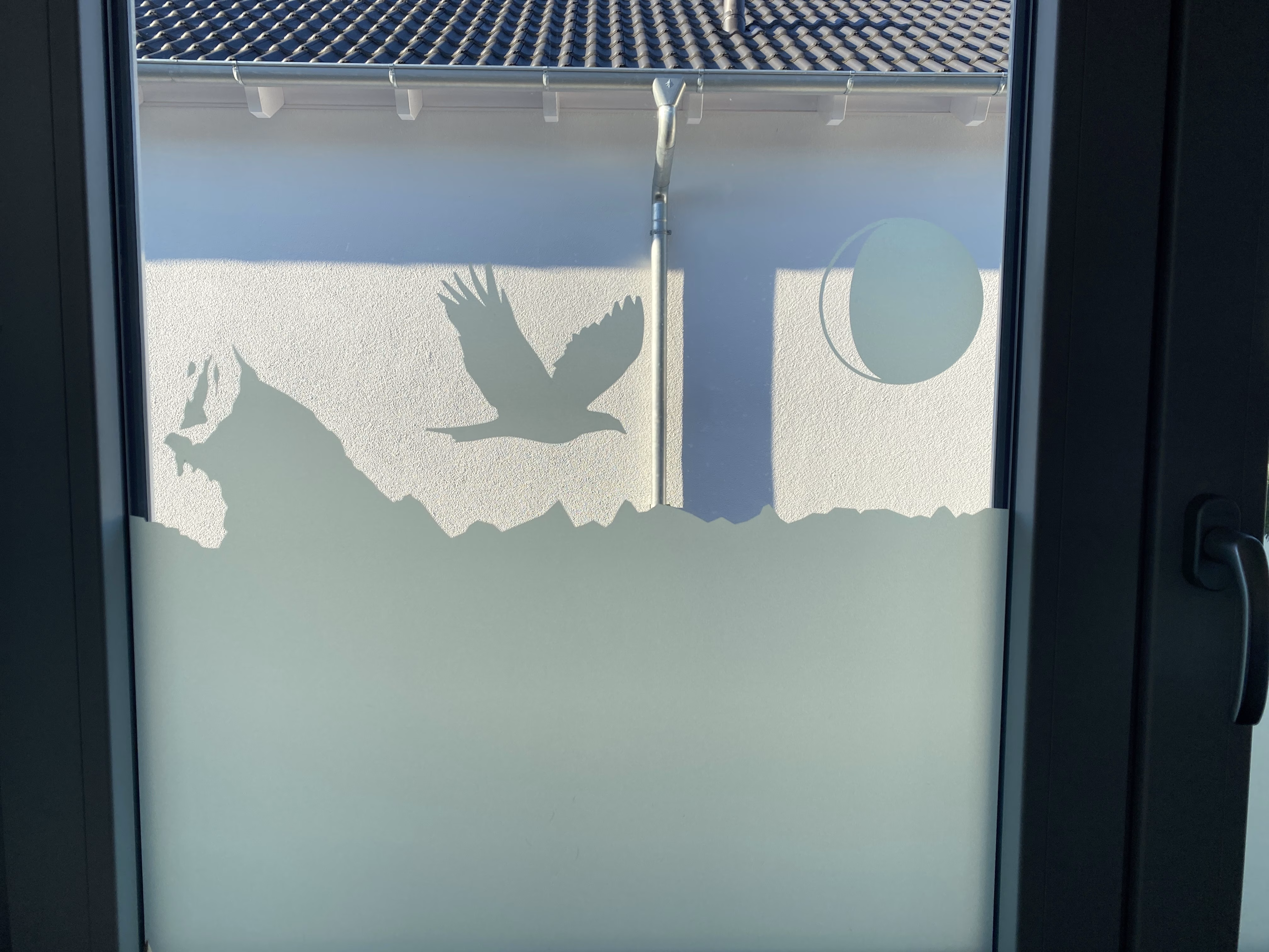 Glasdekor für Fenster mit Motiv Berge