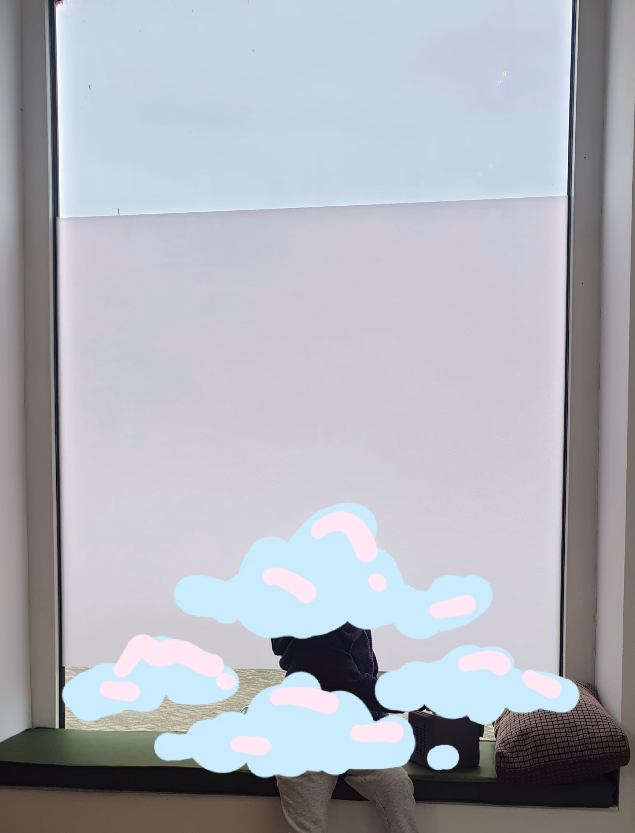 Sichtschutzfolie, Sandstrahldesign rosé matt