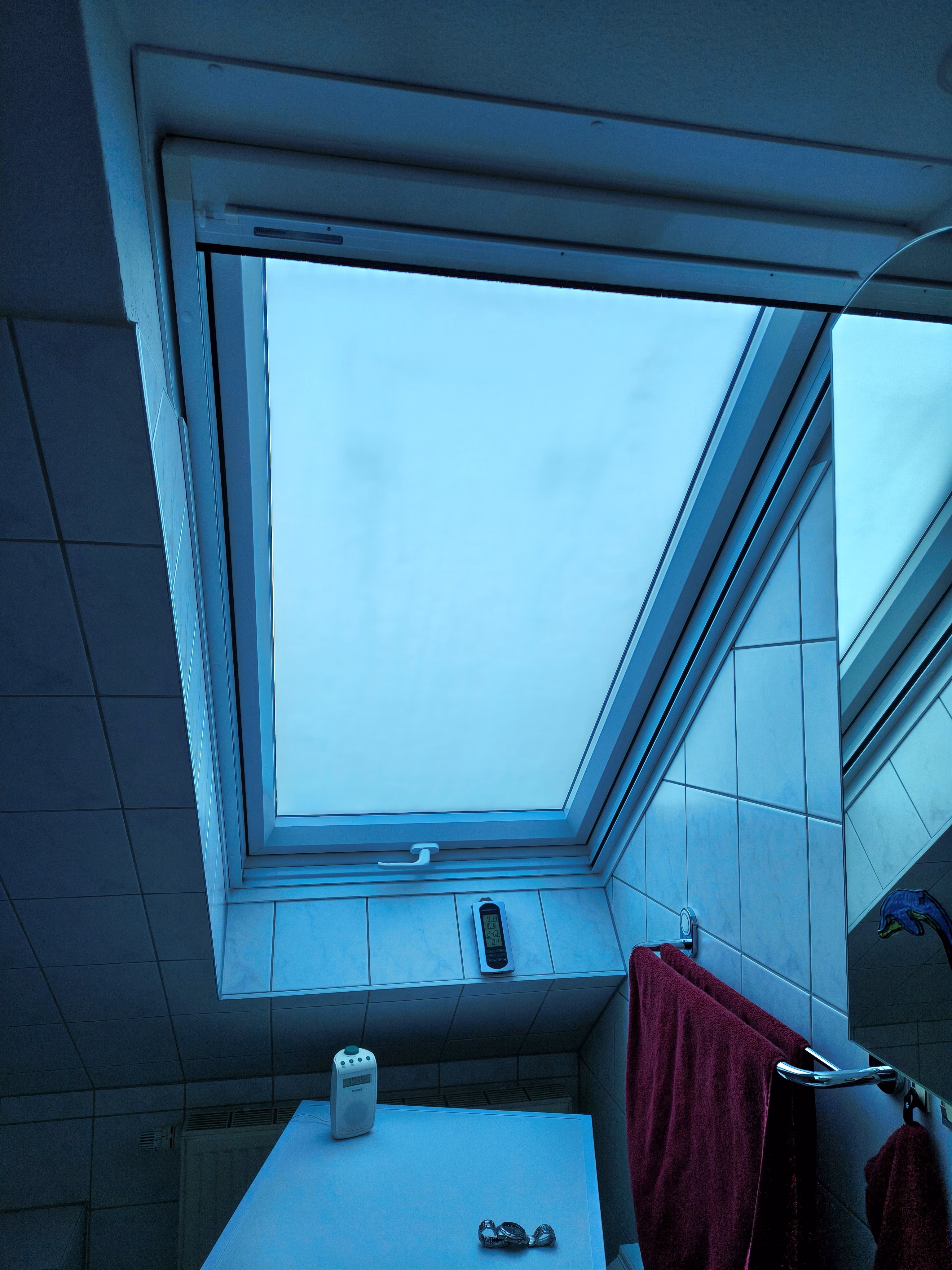 Sichtschutzfolie, Sandstrahldesign bleu matt
