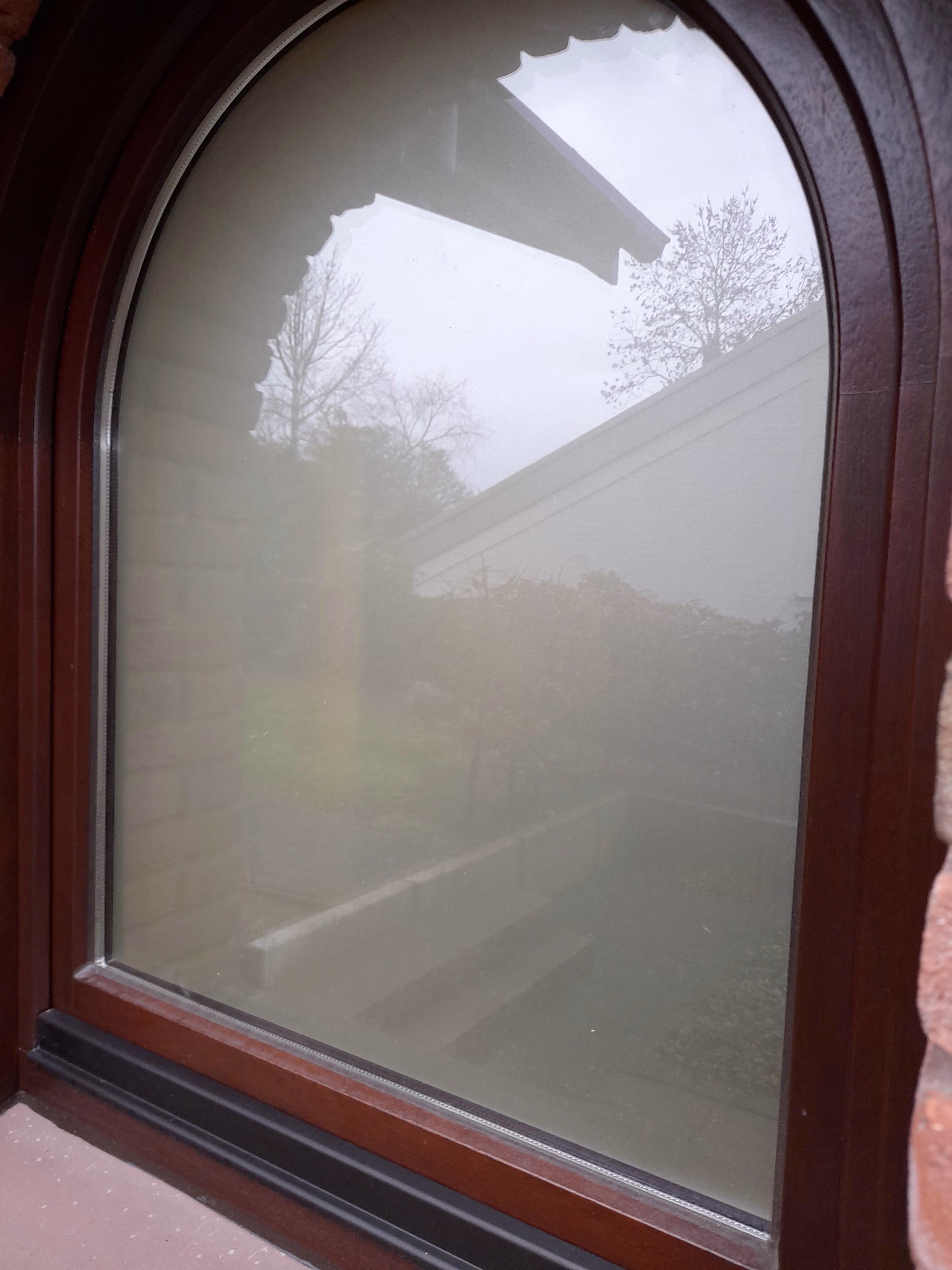 Sandstrahldesign Fensterfolie crème matt