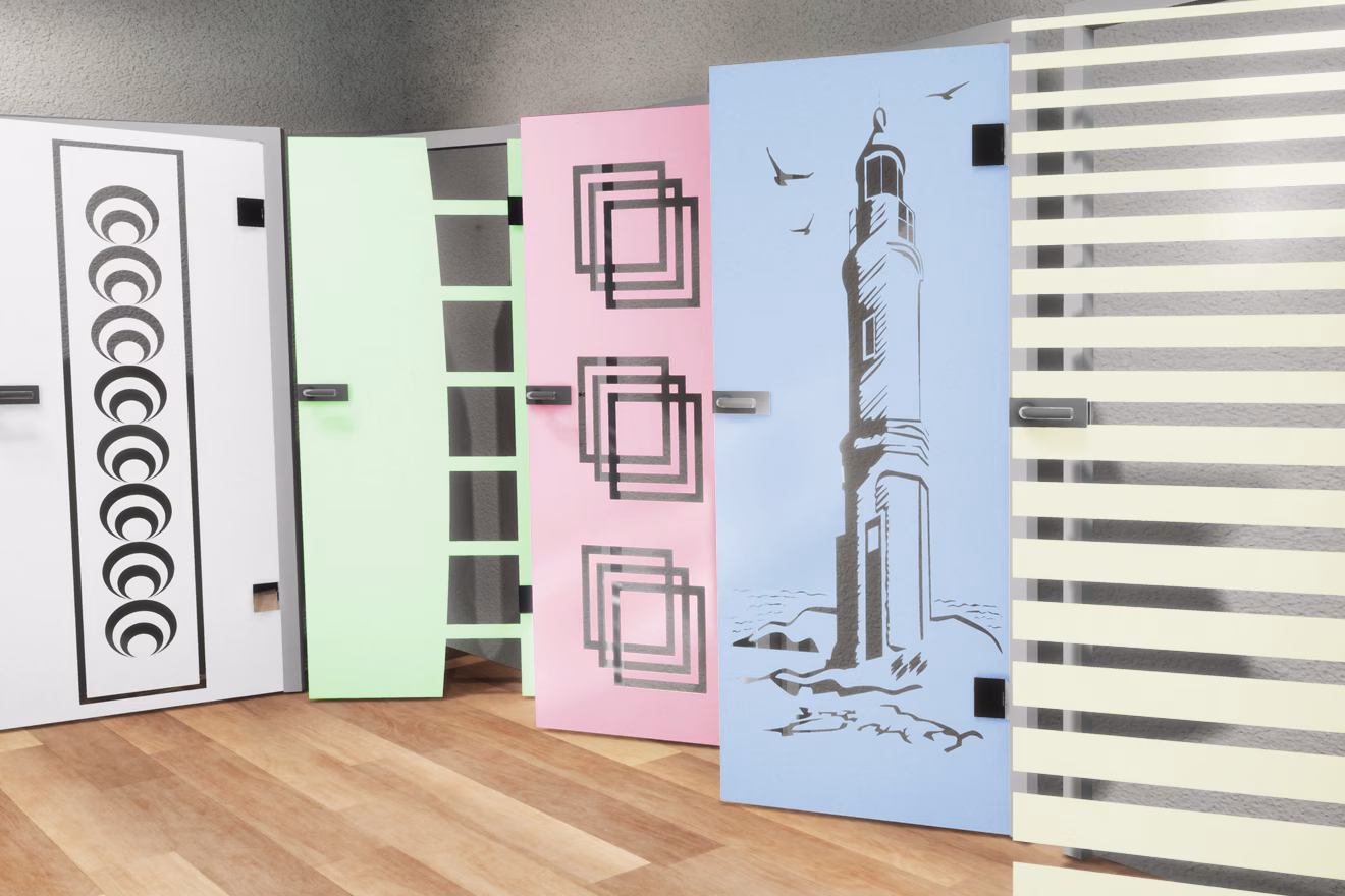 Glass decors for doors