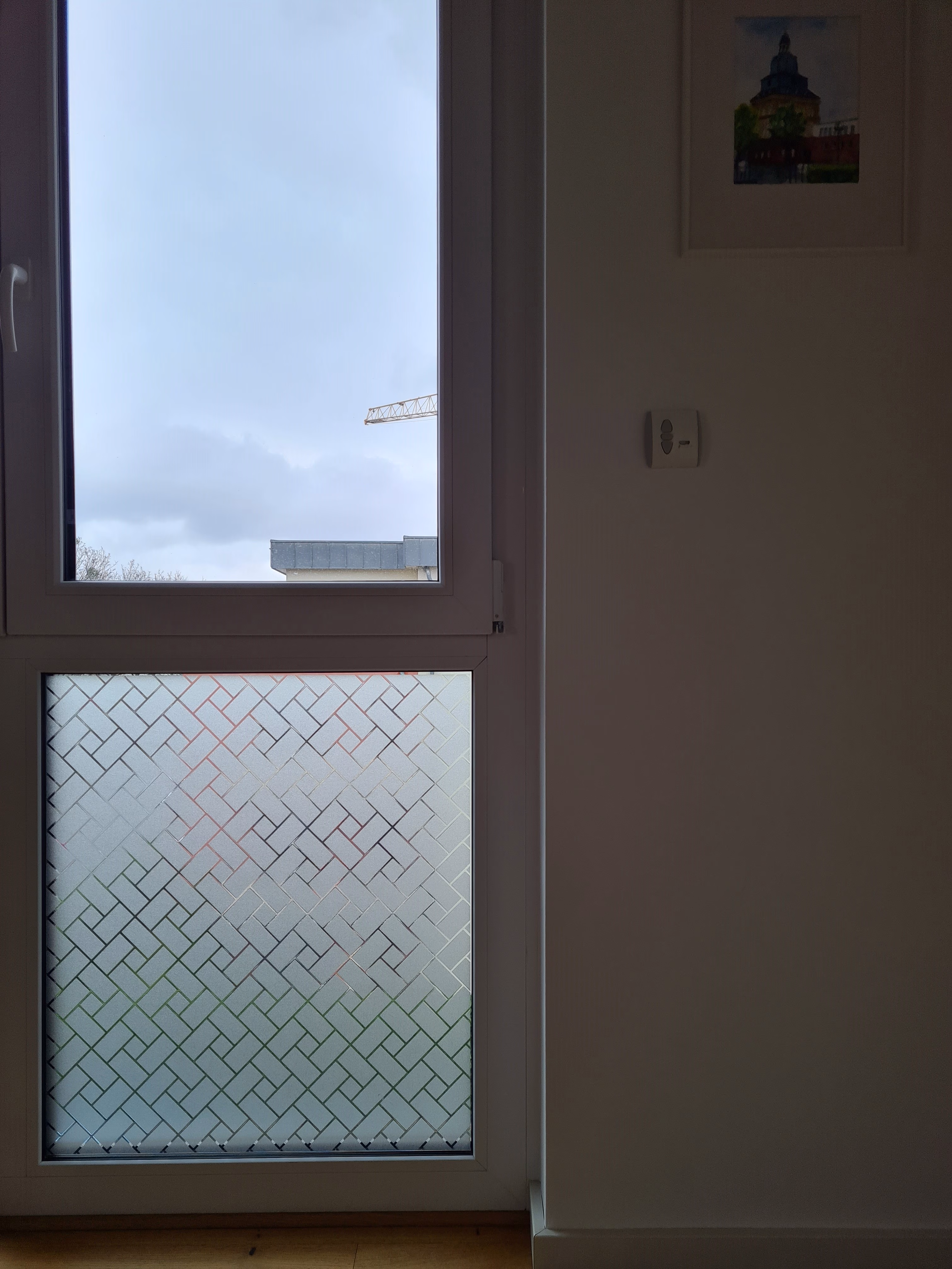 Fensterfolie verschachtelte transparent weiße Rechtecke