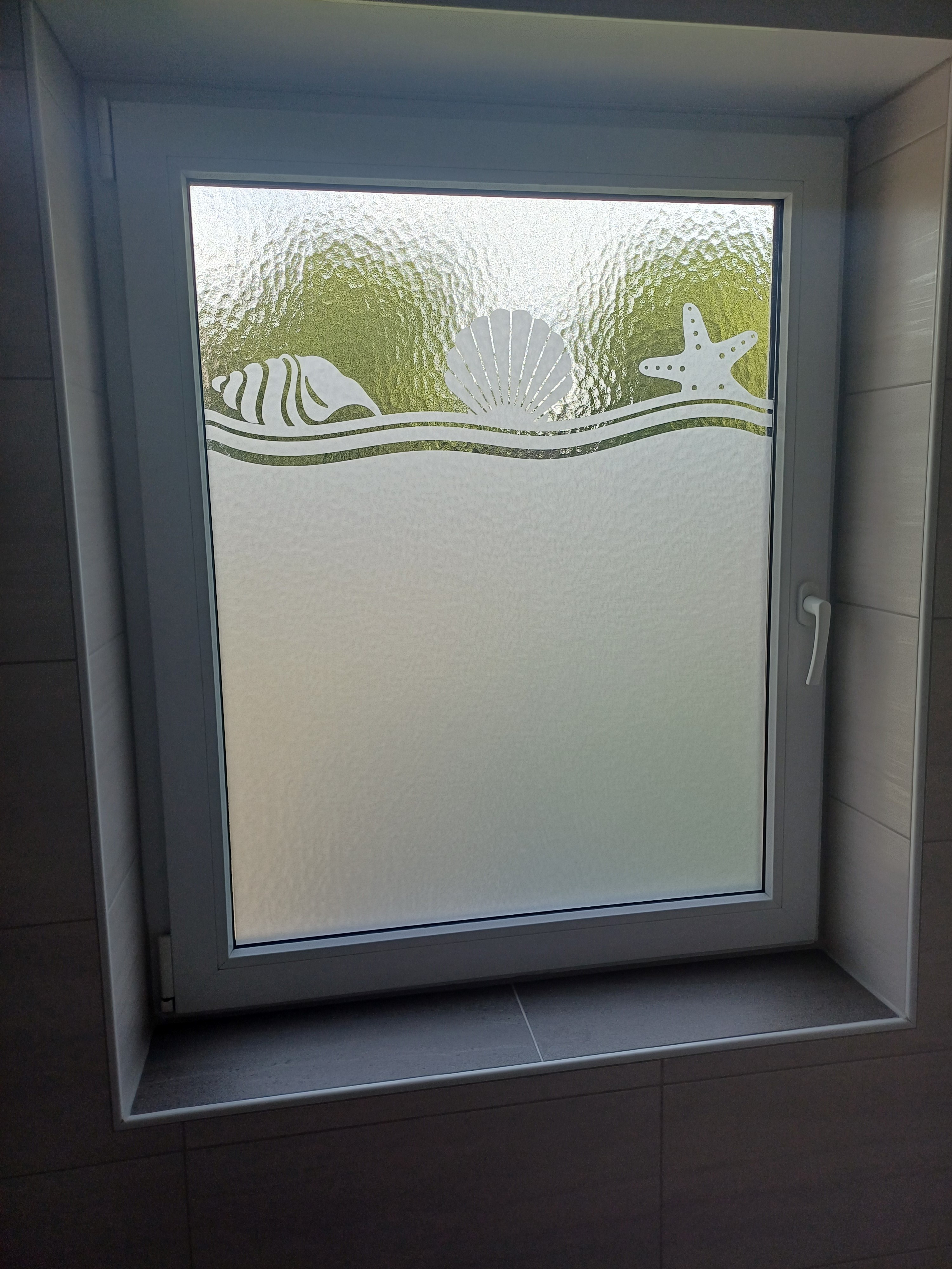 Glasdekor für Fenster, Strand Muschel