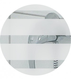 Adhesive film, horizontal transparent-white strips, 15 mm (embossed)
