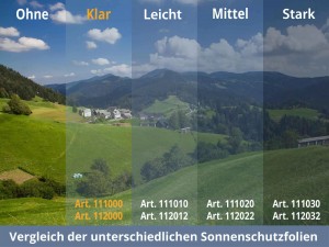 Vergleich verschiedene Verspiegelungsgrade