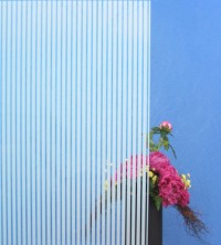 Decorative film, vertical white stripes, width 10 mm