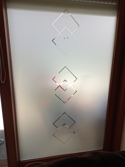 Glasdekor für Türen, überlappende Rauten
