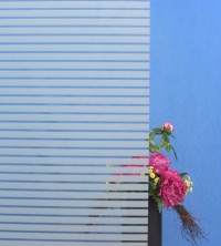 Decorative film, horizontal transparent-white stripes, width 18 mm