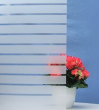 Decorative film, horizontal transparent-white stripes, width 45 mm