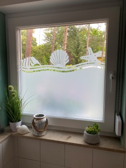 Glasdekor für Fenster, Strand Muschel