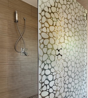 Decorative film, transp. white boulders