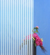 Decorative film, vertical white stripes, width 18 mm
