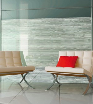 Decorative film, horizontal white wavy stripes