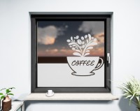 Glasdekor Kaffeetasse weiß matt