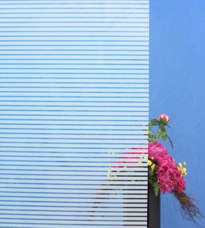 Decorative film, horizontal white stripes, width 10 mm
