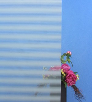 Decorative film, horizontal white stripes of different widths