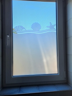 Glasdekor für Fenster, Strand Muschel
